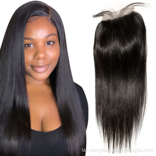 8-26 inch Straight Human Hair Bundles With 4x4 Lace Closures India Hair Bundles with HD Closure 3 Bundles With Closure